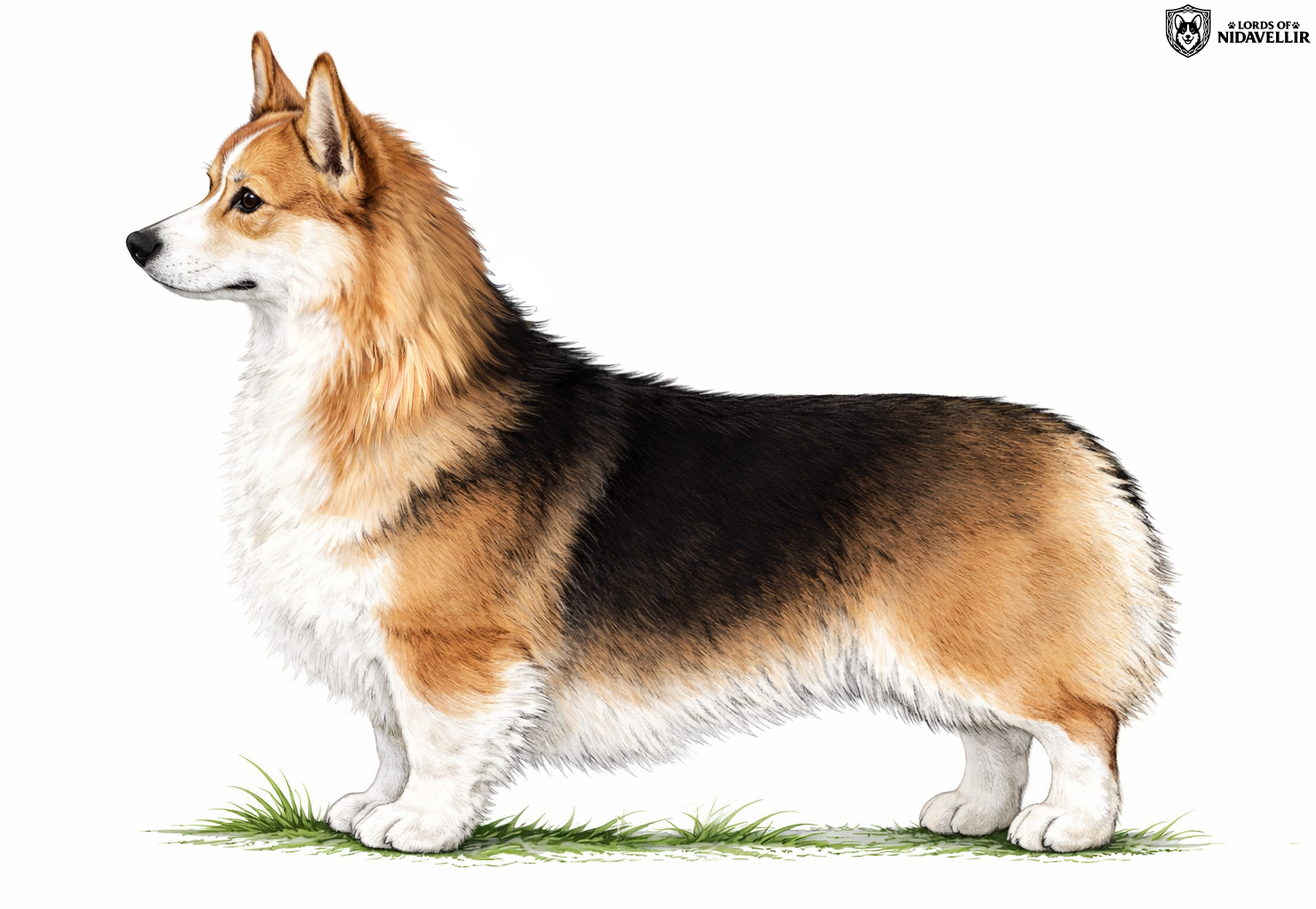 Tricolor/czaprakowe z rudą głową (red headed tricolor – RHT)